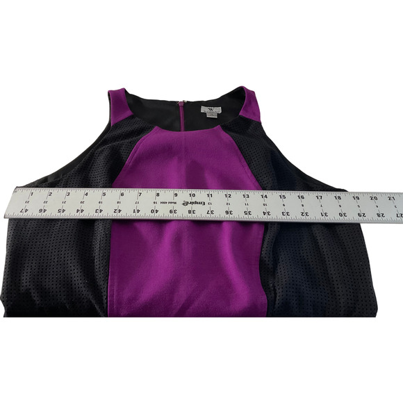 Worthington Women's Dress Size 12 Purple Black Color Block Sleeveless - Picture 4 of 10